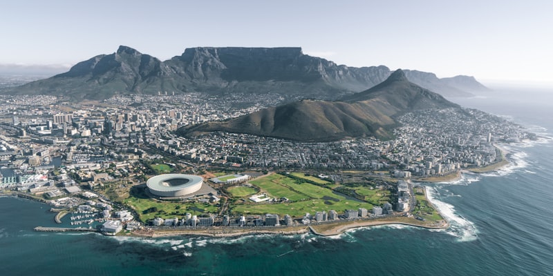 Hire vibe coders in Kenya - Cape Town skyline with Table Mountain in Africa
